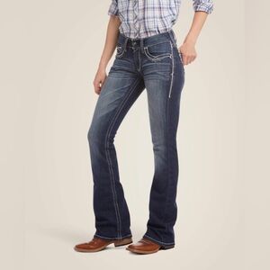 Ariat R.E.A.L. Mid Rise Stretch Entwined Boot Cut Jean size 28R